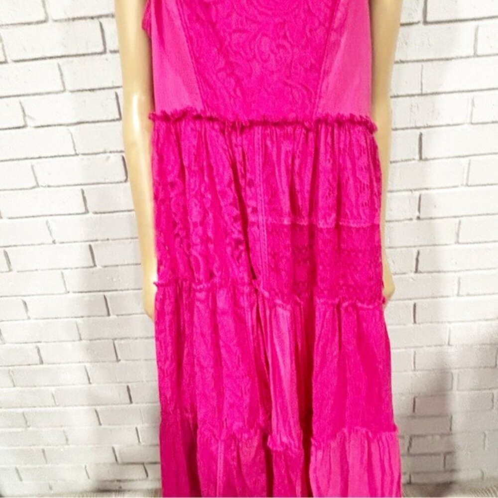 Anthropologie Pink Lace Maxi Dress - Picture 6 of 16